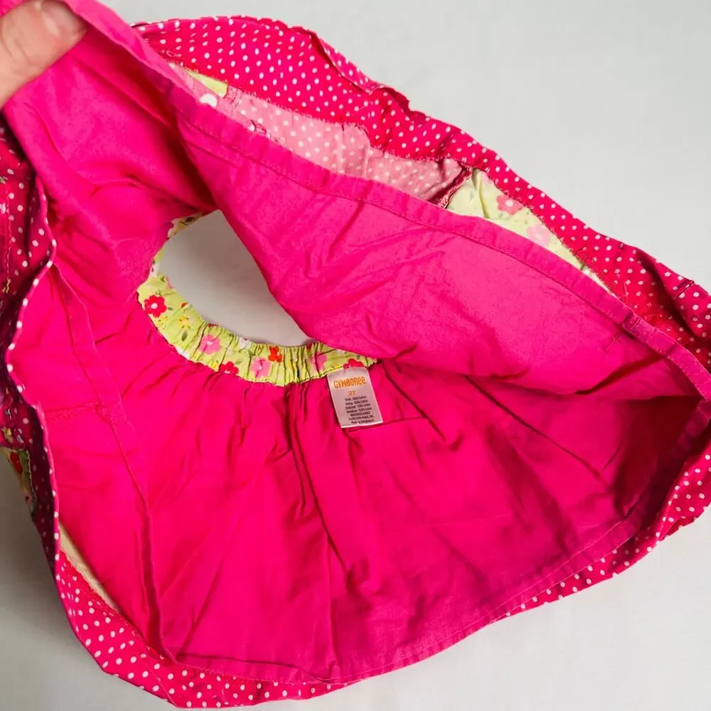 Gymboree Spring Floral Patchwork Color Block Skirt Sz 2T